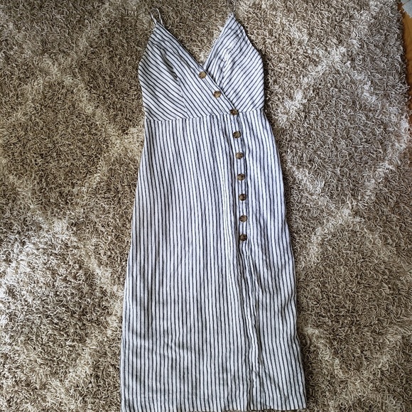 Urban Outfitters Dresses & Skirts - Urban Outfitters Linen Blend Button Striped Dress